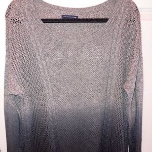 gray faded into dark blue sweater!